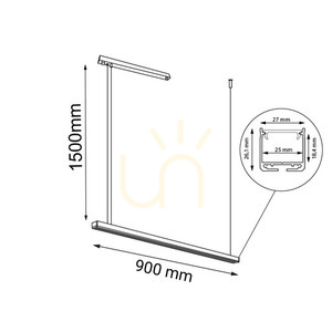 Pendellampa Antigo Hanawa svart LED 90 cm 4000K 8652 small 1