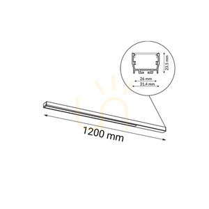 Plafond Antigo Hiate Line svart LED 120 cm 3000K 1808 small 1