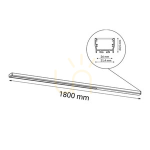 Plafond Antigo Hiate Line svart LED 180 cm 4000K 1818 small 1