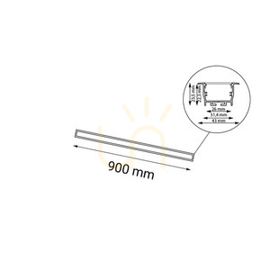 Inbyggd armatur Antigo Hiate Line svart LED 90 cm 3000K 1824 small 1