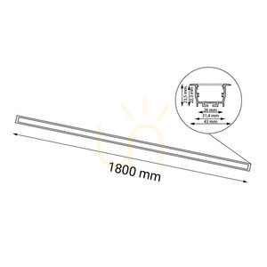 Inbyggd armatur Antigo Hiate Line vit 180 cm 4000K LED 1839 small 1