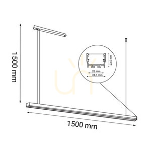 Pendellampa Antigo Hiate Line vit LED 150 cm 1853 small 1