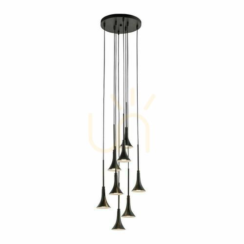 Kontrollera Pendellampa Antigo Kanzaki 8 svart LED 30 cm 7942