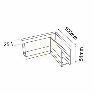 L-koppling för magnetisk skena Antigo Komatsu 48V svart aluminium 6517 small 1