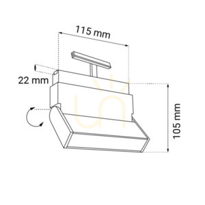 Spotlight Antigo Komatsu Move magnetisk svart 115 mm LED 3000K 6552 small 1