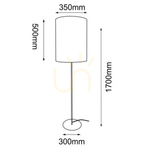 Golvlampa Antigo Lamego grå 170 cm E27 stål/tyg small 1