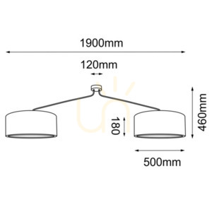 Pendellampa Antigo Lamego 2 svart 190 cm tyg stål 5194 small 1