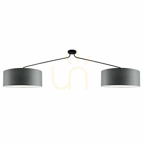 Kontrollera Pendellampa Antigo Lamego 2 grå tyg stål 190 cm 5196