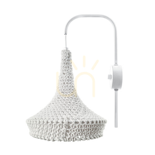 Kontrollera Vägglampa Antigo Mahaka vit 39 cm E27 stål bomull 4032