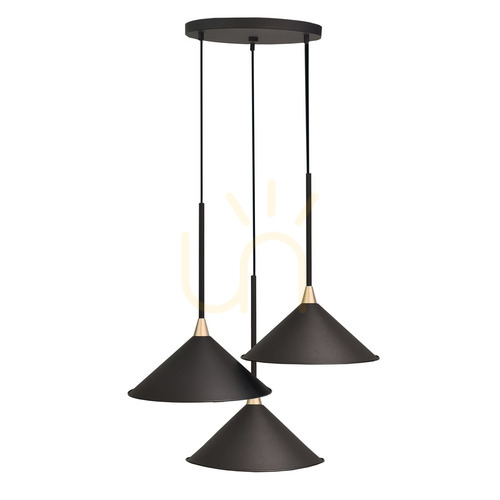 Kontrollera Pendellampa Antigo Merto 3 svart stål 32 cm 5066