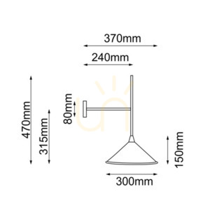Vägglampa Antigo Merto svart stål 47 cm E27 LED 4019 small 1