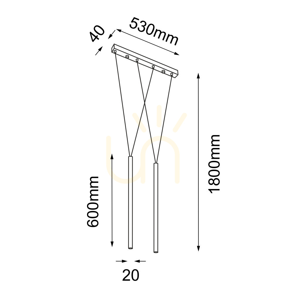 Utsikt Pendellampa Antigo Miaki 2 svart stål 53 cm LED G9 5165 Pendellampa Antigo Miaki 2 svart stål 53 cm LED G9 5165
