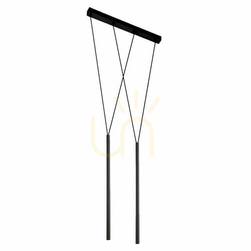 Kontrollera Pendellampa Antigo Miaki 2 svart stål 53 cm LED G9 5165