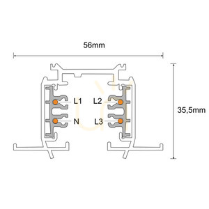 Infälld 3-fas skena Antigo Szynoprzewód 3F vit 2 m aluminium 8104 small 1