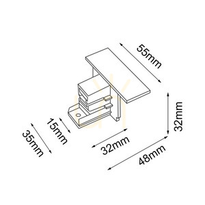 Avslut 3-fas 230V infälld skena vit 6586 Antigo Szynoprzewód 3F small 1
