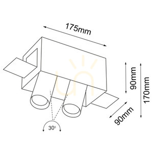 Infälld lampa Antigo Yamato 2 svart MR11 LED 7802 small 1