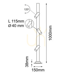 Utomhuslykta stolpe Antigo Gosen 3 antracit 100 cm 9911 small 1