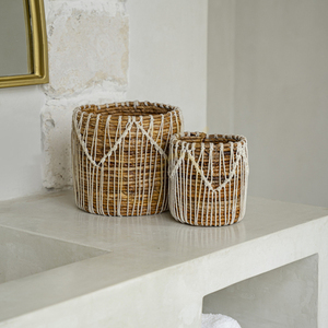 Korg BAZAR BIZAR Baskets naturvit banana leaf bomull small 1