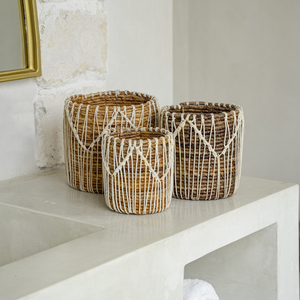 Korg BAZAR BIZAR Baskets naturvit banana leaf bomull small 4