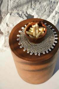Grytunderlägg BAZAR BIZAR Raffia Shell, naturfärgat, 23 cm small 2