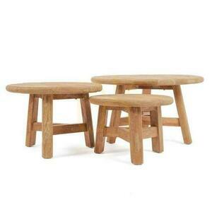 Bazar Bizar Fusuma L runt soffbord i teak, natur, 80 cm small 5