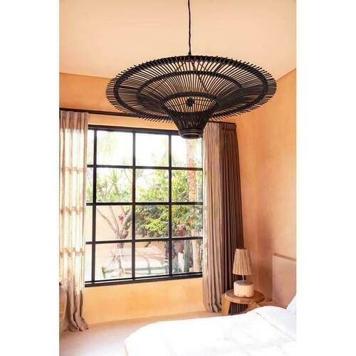 Kontrollera Lampskärm för taklampa The Sky XL, svart rotting, Ø 110 cm – BAZAR BIZAR