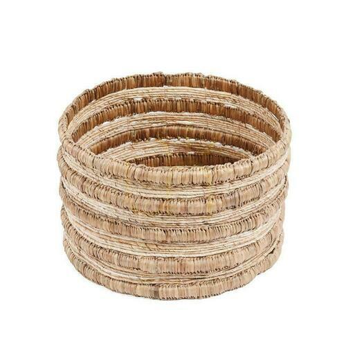 Kontrollera Rottingkorg BAZAR BIZAR Baskets naturlig beige 54x54x36 cm vattenhyacint bananblad