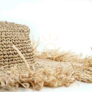 Handgjord raffiahatta BAZAR BIZAR natural beige 57 cm small 4