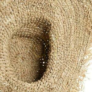 Handgjord raffiahatta BAZAR BIZAR natural beige 57 cm small 5