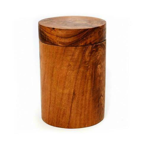 Kontrollera Handgjord teakburk BAZAR BIZAR Teak Root Collection, naturlig beige - L