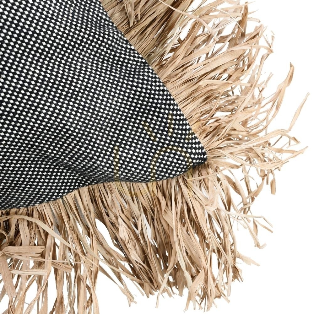 Förhandsvisning Kuddfodral BAZAR BIZAR Cotton Bonita 60x60 naturligt svart bomull raffia Kuddfodral BAZAR BIZAR Cotton Bonita 60x60 naturligt svart bomull raffia
