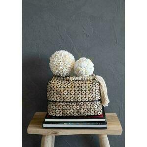 BAZAR BIZAR Nyckelring fiskben macrame grädde bomull skal brun beige 25 cm small 2
