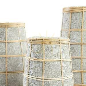 BAZAR BIZAR Cutie vas M i terrakotta och raffia, Concrete Natural small 4