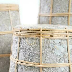 BAZAR BIZAR Cutie vas M i terrakotta och raffia, Concrete Natural small 6