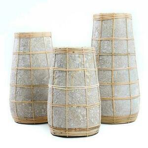 BAZAR BIZAR Cutie vas M i terrakotta och raffia, Concrete Natural small 7