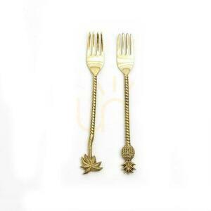 Gaffel BAZAR BIZAR ananas guld mässing 22 cm small 4