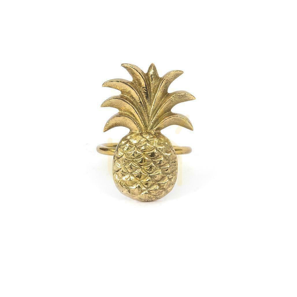 Kontrollera Servettring BAZAR BIZAR Ananas Guld Mässing Napkin Rings Servettring BAZAR BIZAR Ananas Guld Mässing Napkin Rings