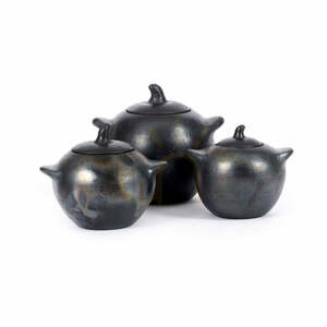 Terrakottaburk med lock BAZAR BIZAR The Burned Jar L svart 1,4 l small 9