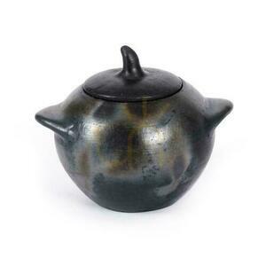 Terrakottaburk med lock BAZAR BIZAR The Burned Jar L svart 1,4 l small 0