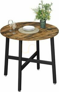 VASAGLE KDT080B01 runt matbord 80 cm rustikbrunt och svart small 3