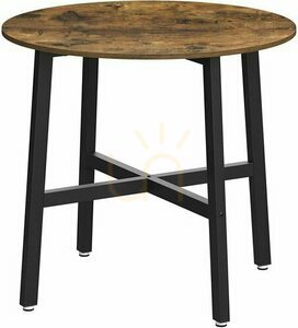 VASAGLE KDT080B01 runt matbord 80 cm rustikbrunt och svart small 0