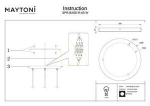 Vit takkåpa för tre pendlar Maytoni Universal base SPR-BASE-R-03-W, 30 cm small 1