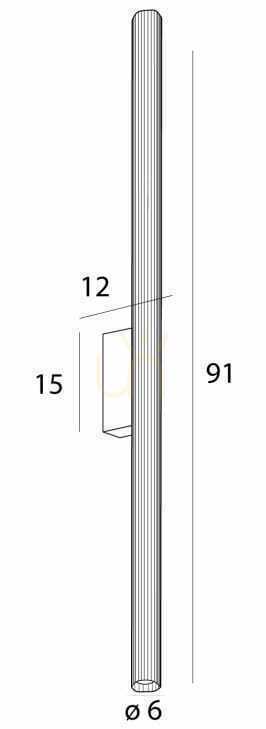 Visa Vägglampa Max Light Fayette W0368 guld 91 cm LED 18W IP44 Vägglampa Max Light Fayette W0368 guld 91 cm LED 18W IP44