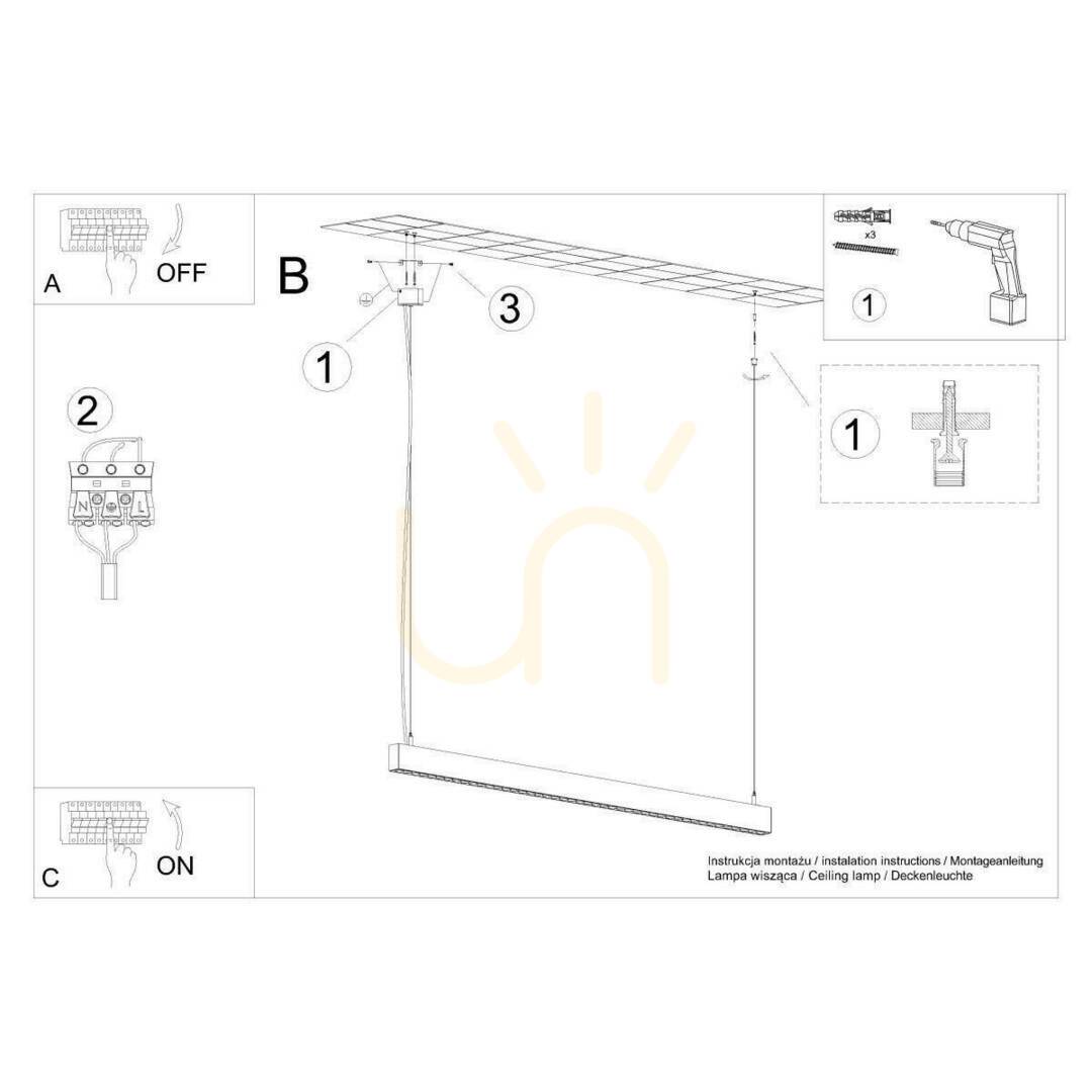 Display Taklampa SOREN schwarz LED 3000K Thoro Taklampa SOREN schwarz LED 3000K Thoro