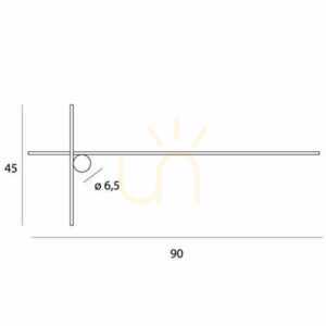Vägglampa Max Light Arne W0370 svart 90 cm LED 15W IP44 small 2
