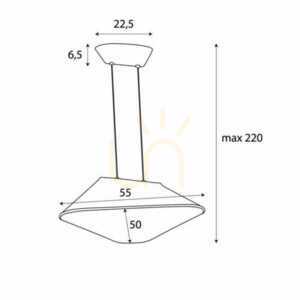 Pendellampa Max Light Carbon Earth P0569 gul grå 50 cm small 4