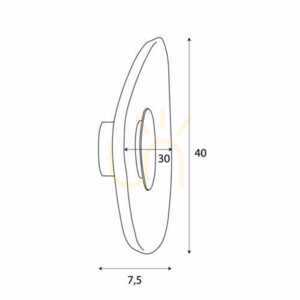 Vägglampa Max Light Deux W0558 svart/grå LED 40 cm small 4