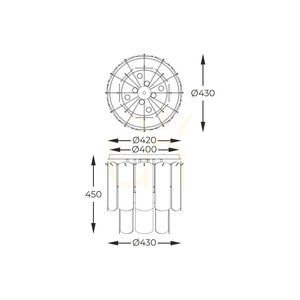 Taklampa Zuma Line NIRA MX3523-8M-EBCN E14 small 2