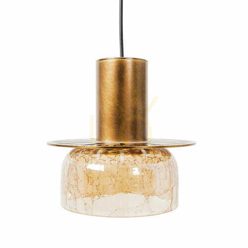Kontrollera Pendant Light Max Light Signature P0601 Brass Amber Glass