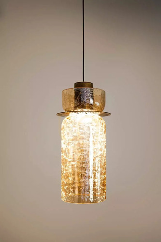 Kontrollera LED-pendellampa Max Light Signature B P0602, mässingsfinish och bärnstensfärgat glas, 3000 K